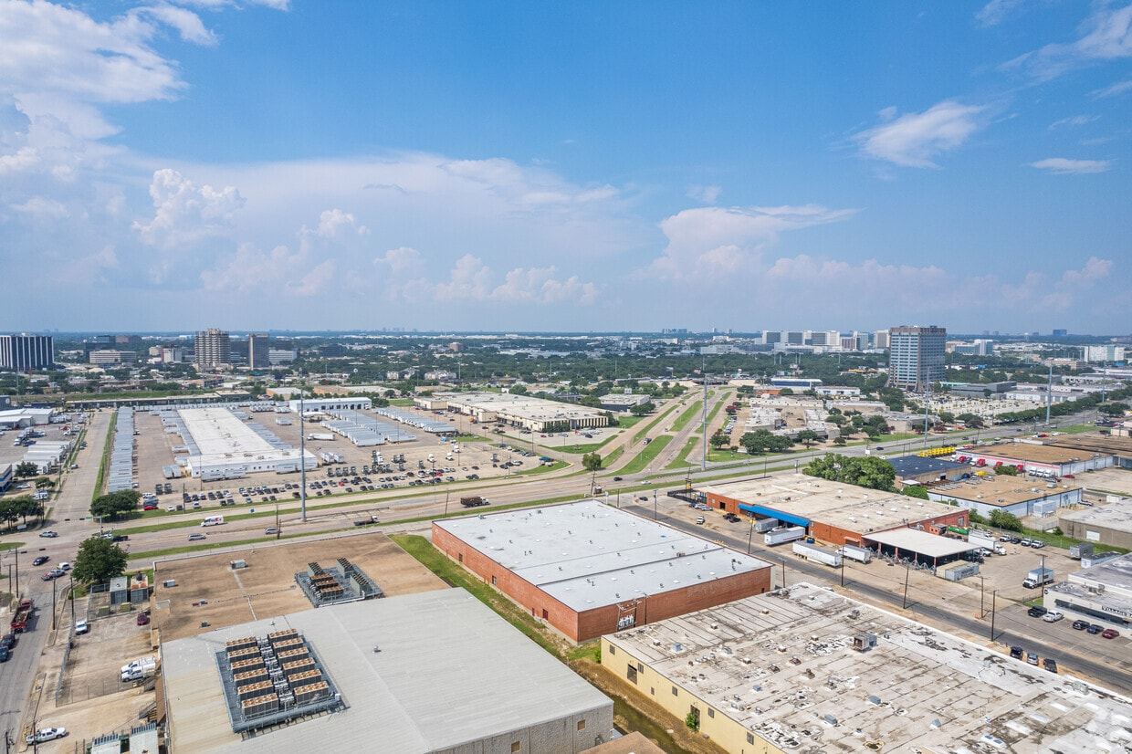 Aerial toward downtown Dallas